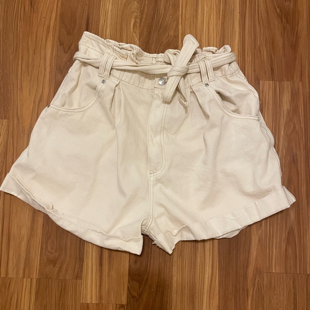 Free People We the Free Nova Denim Paperbag Shorts - Picture 3 of 7